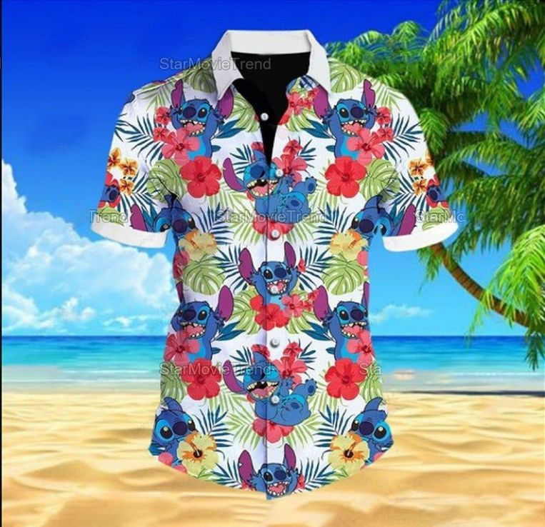 Stitch Flower Cartoon Lilo And Stitch 5 Hawaiian Shirt