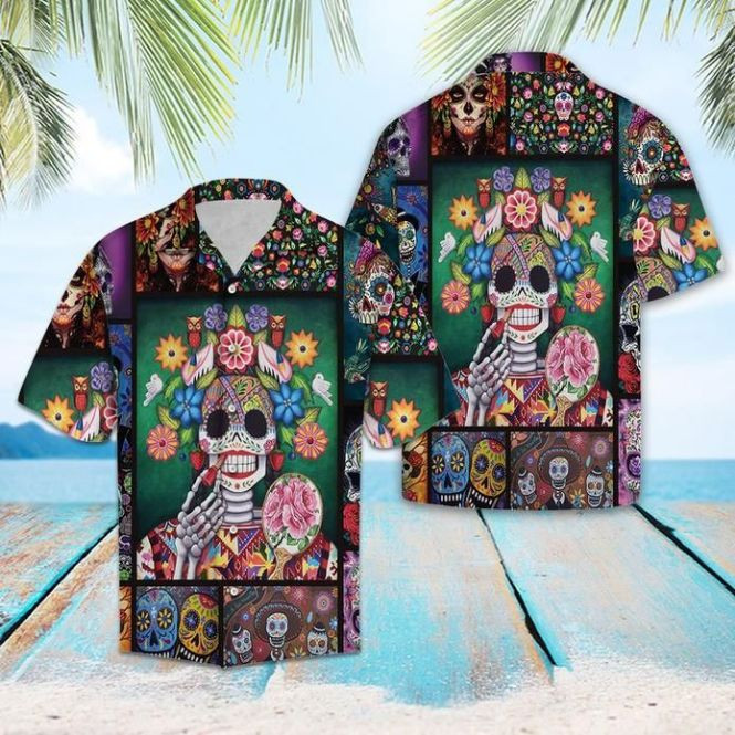 Sugar Skull Make Your Mind Fly Hawaiian Shirt