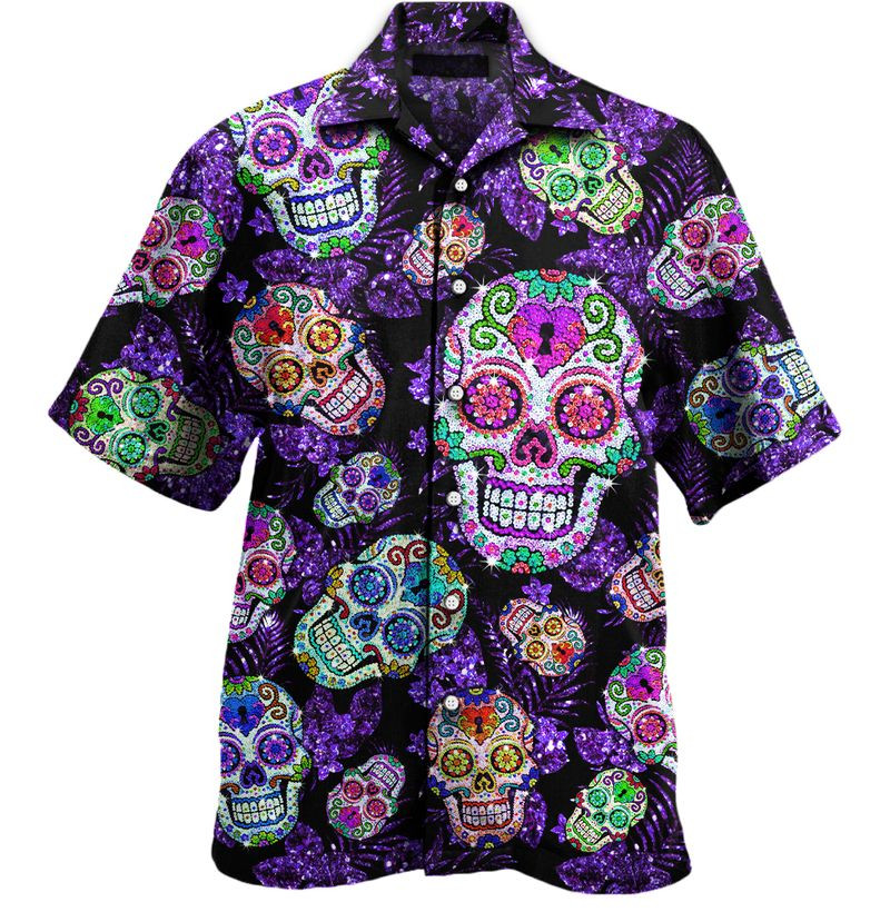 Sugar Skull Pattern Hawaiian Shirt