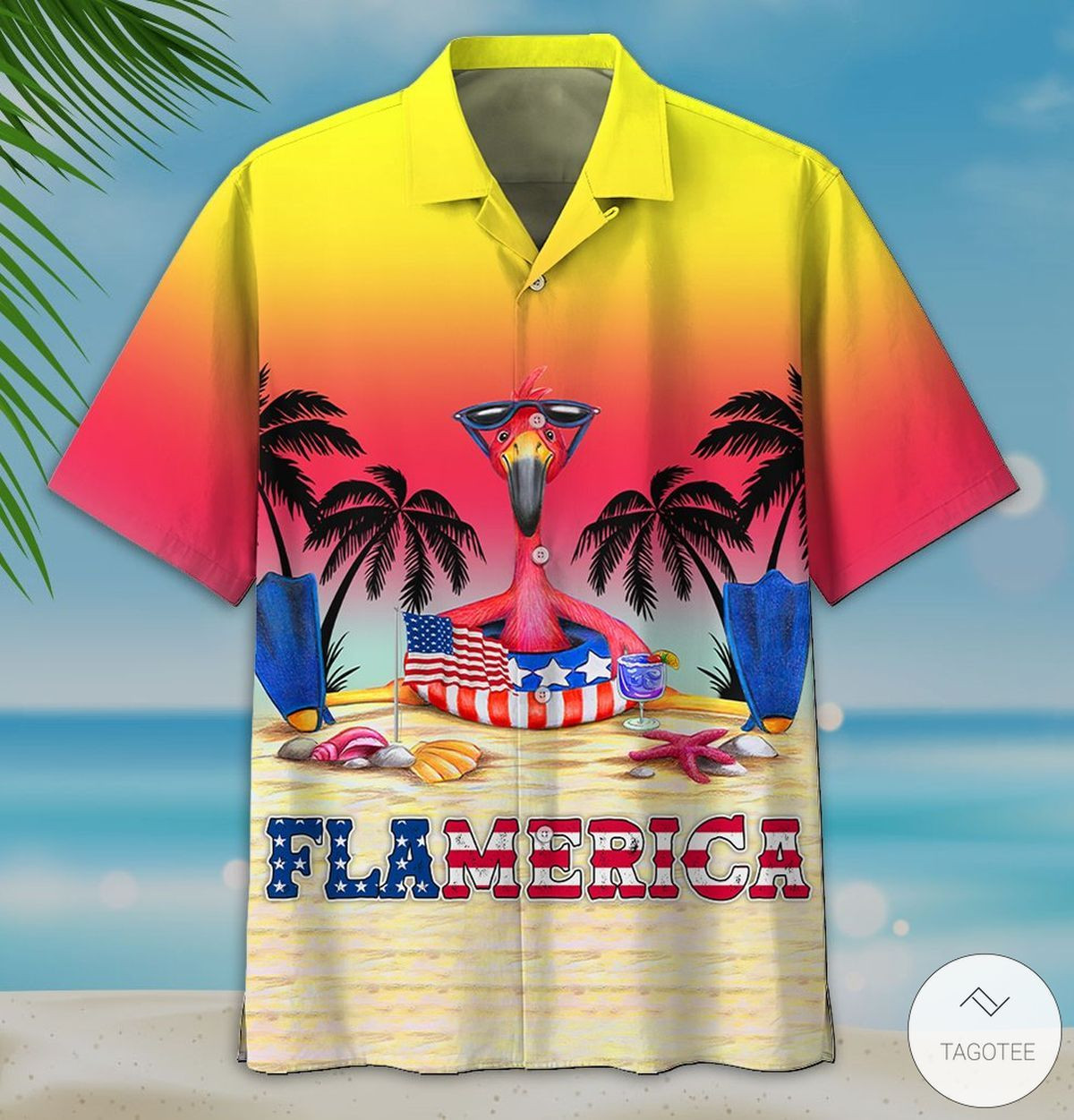 Summer Flamerica Hawaiian Shirt