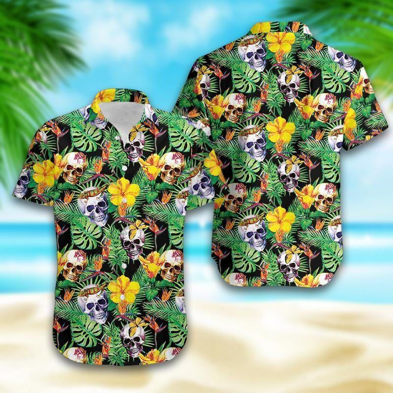 Summer Vibe Skull Bali Tropical Hawaiian Shirt