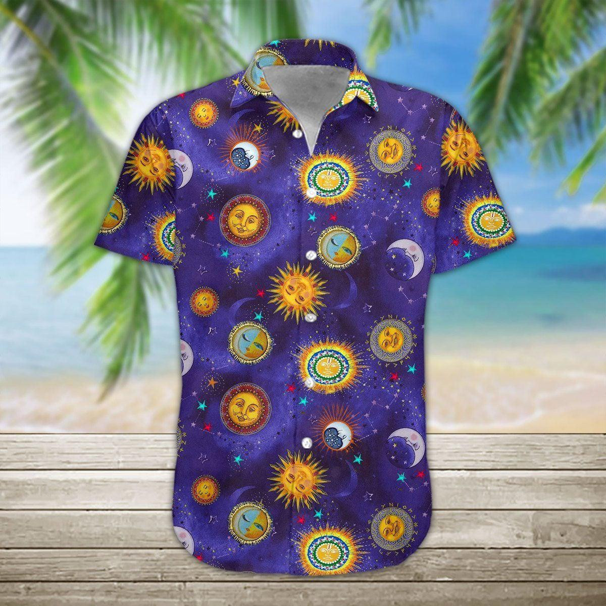 Sun And Moon Hippie Hawaiian Shirt