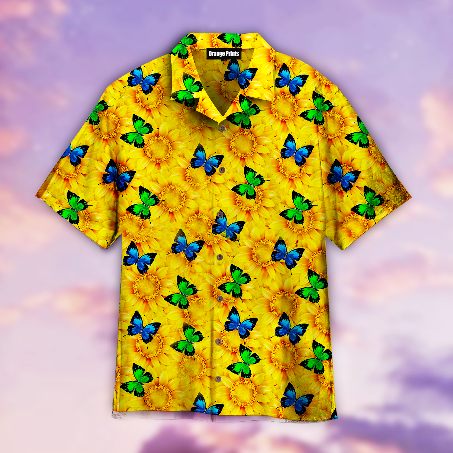 Sunflower Butterflies Hawaiian Shirt