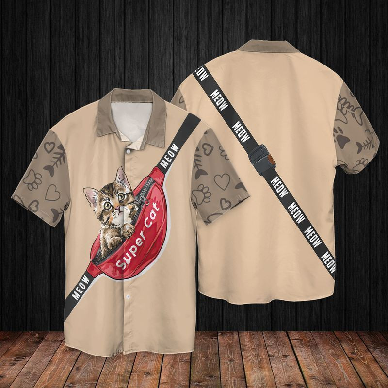 Super Cat Kitten Waist Bag Mew Hawaiian Shirt
