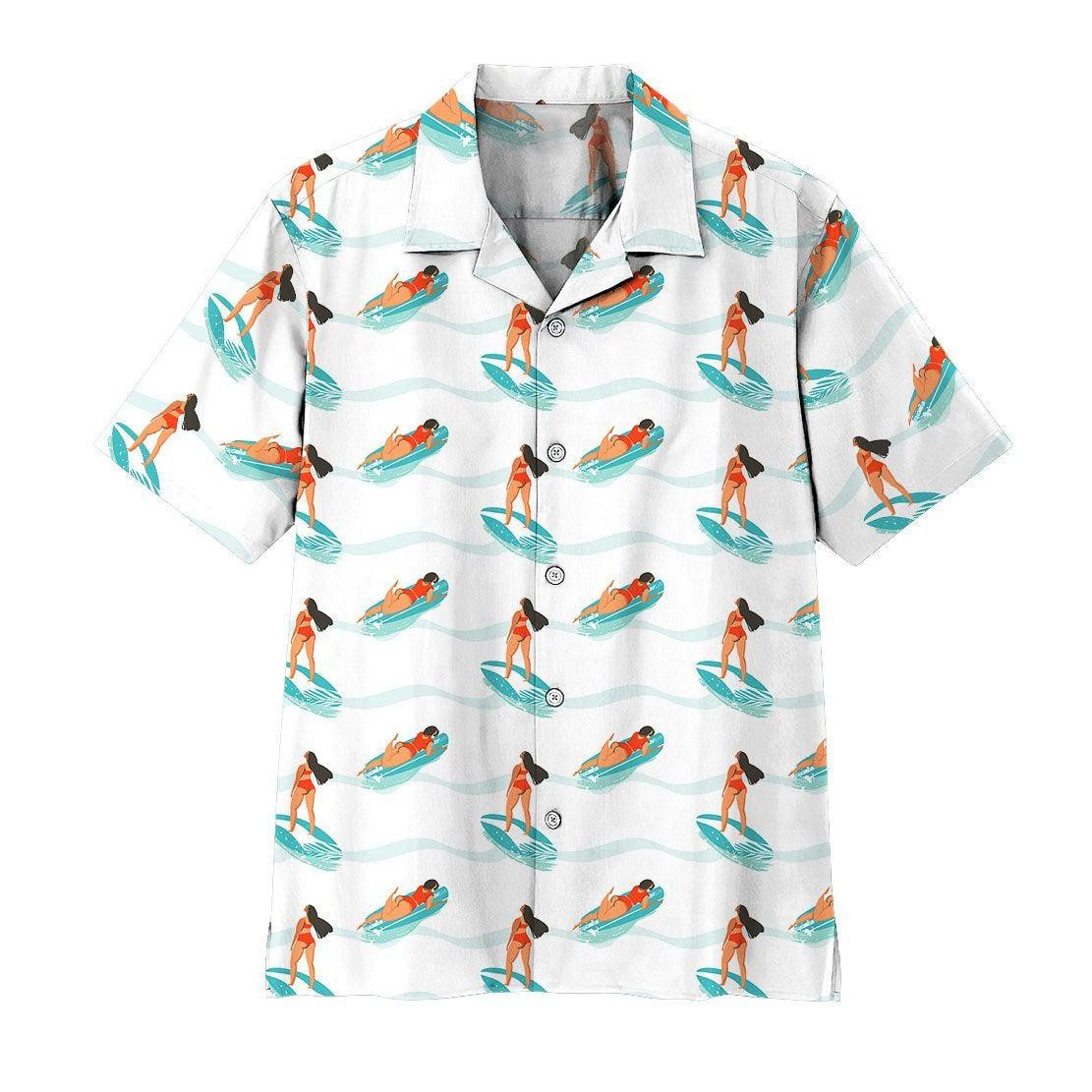 Surfing Girl Hawaiian Shirt