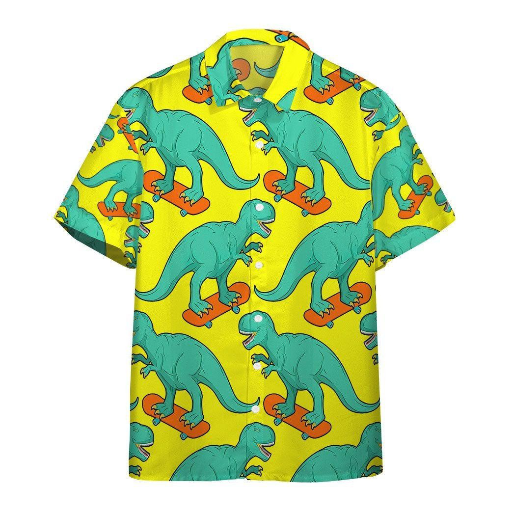 T Rex On Skateboard Hawaiian Shirt