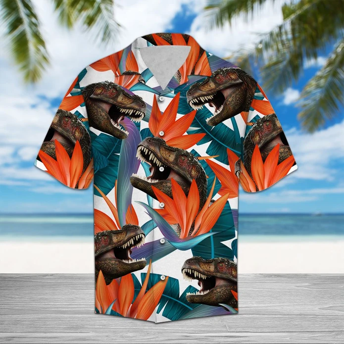 T-rex Palm Hawaiian Shirt