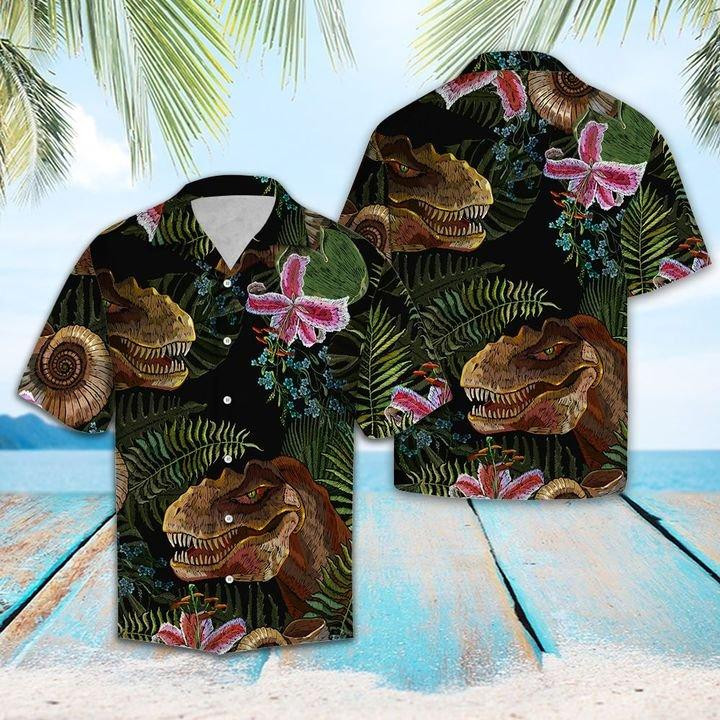 T rex Tropical Hawaiian Shirt