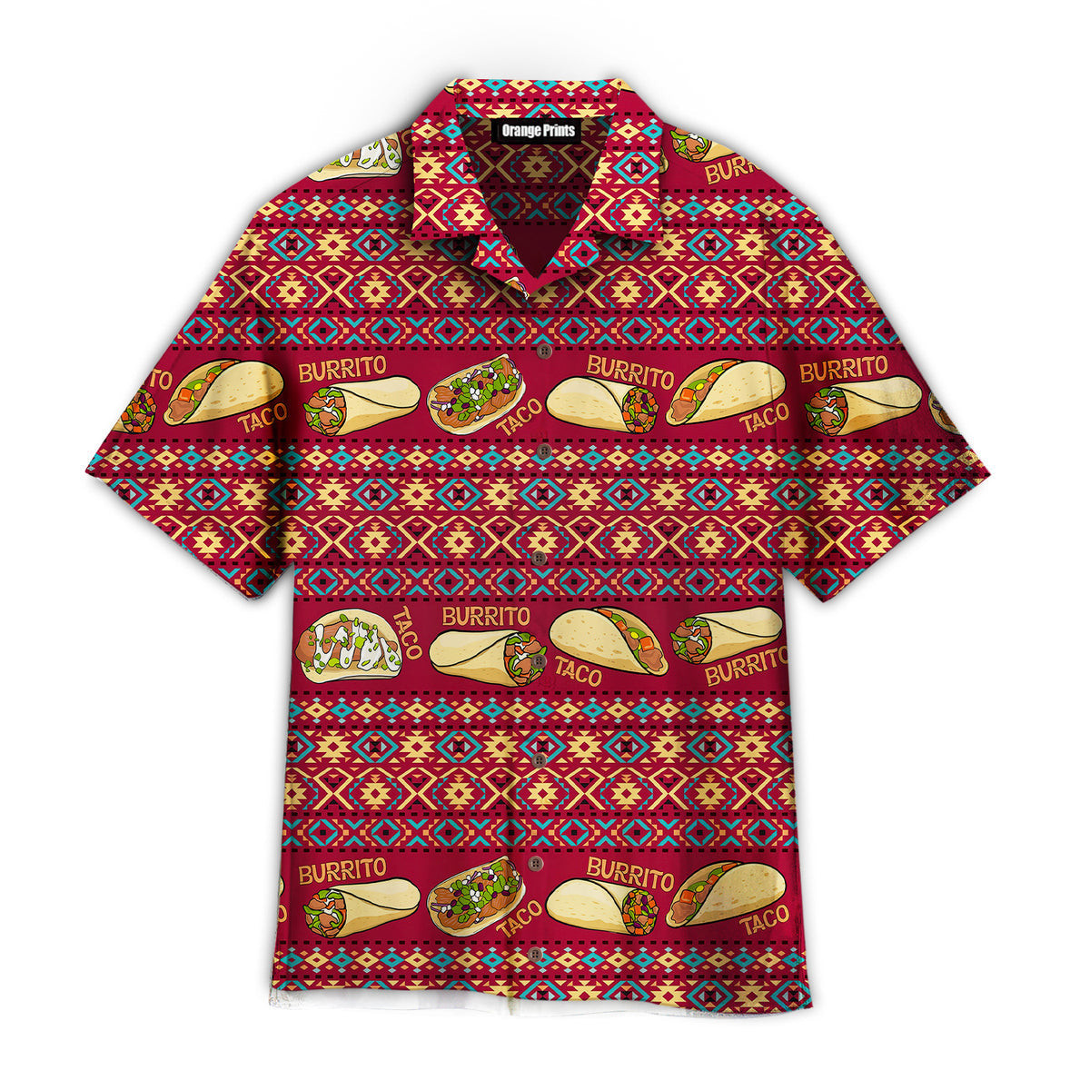 Taco And Burrito Mexican Pattern Hawaiian Shirt