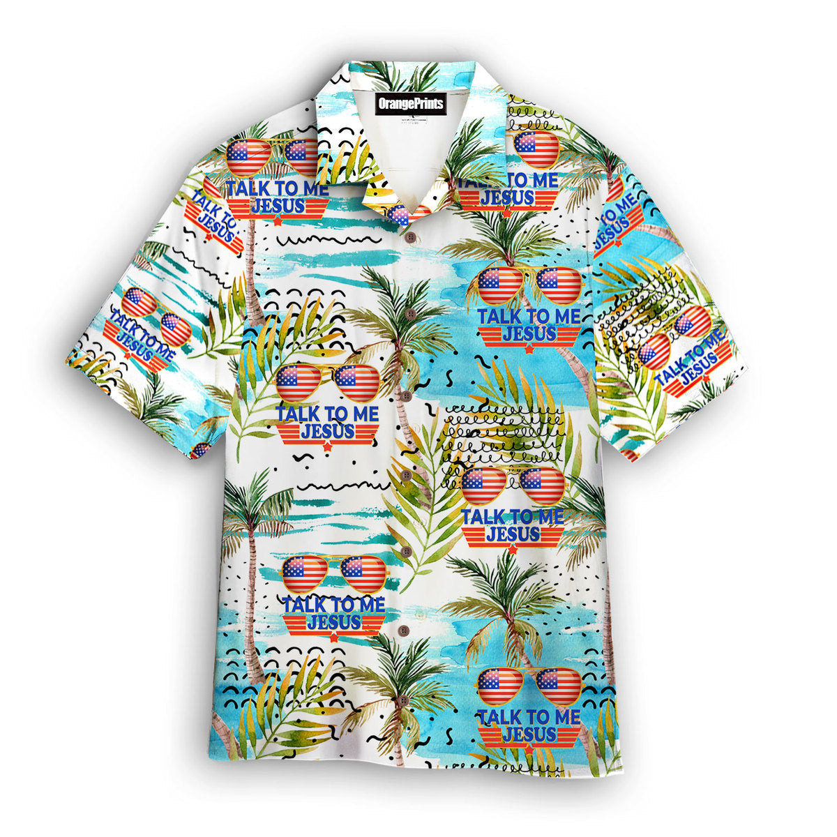 Talk To Me Jesus Glasses American Hawaiian Shirt