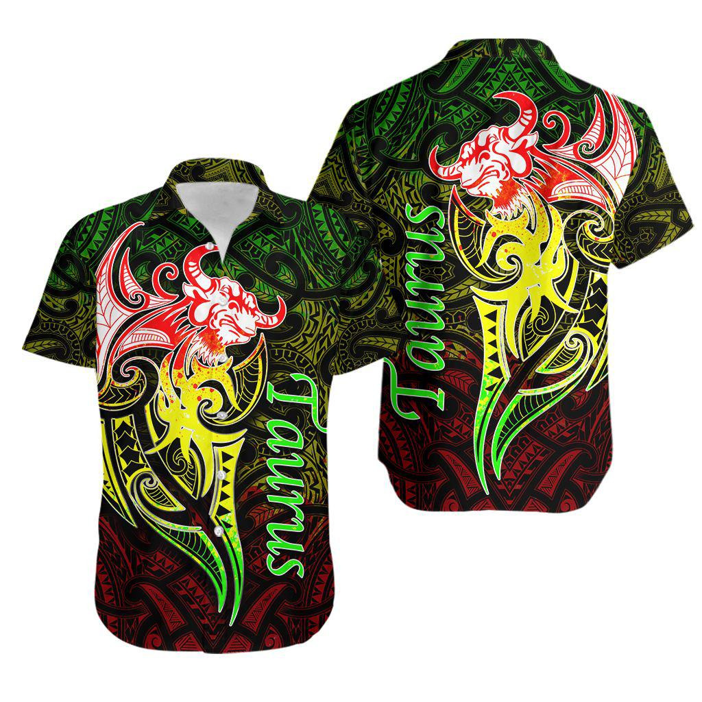Taurus Zodiac Mix Polynesian Tattoo Hawaiian Shirt
