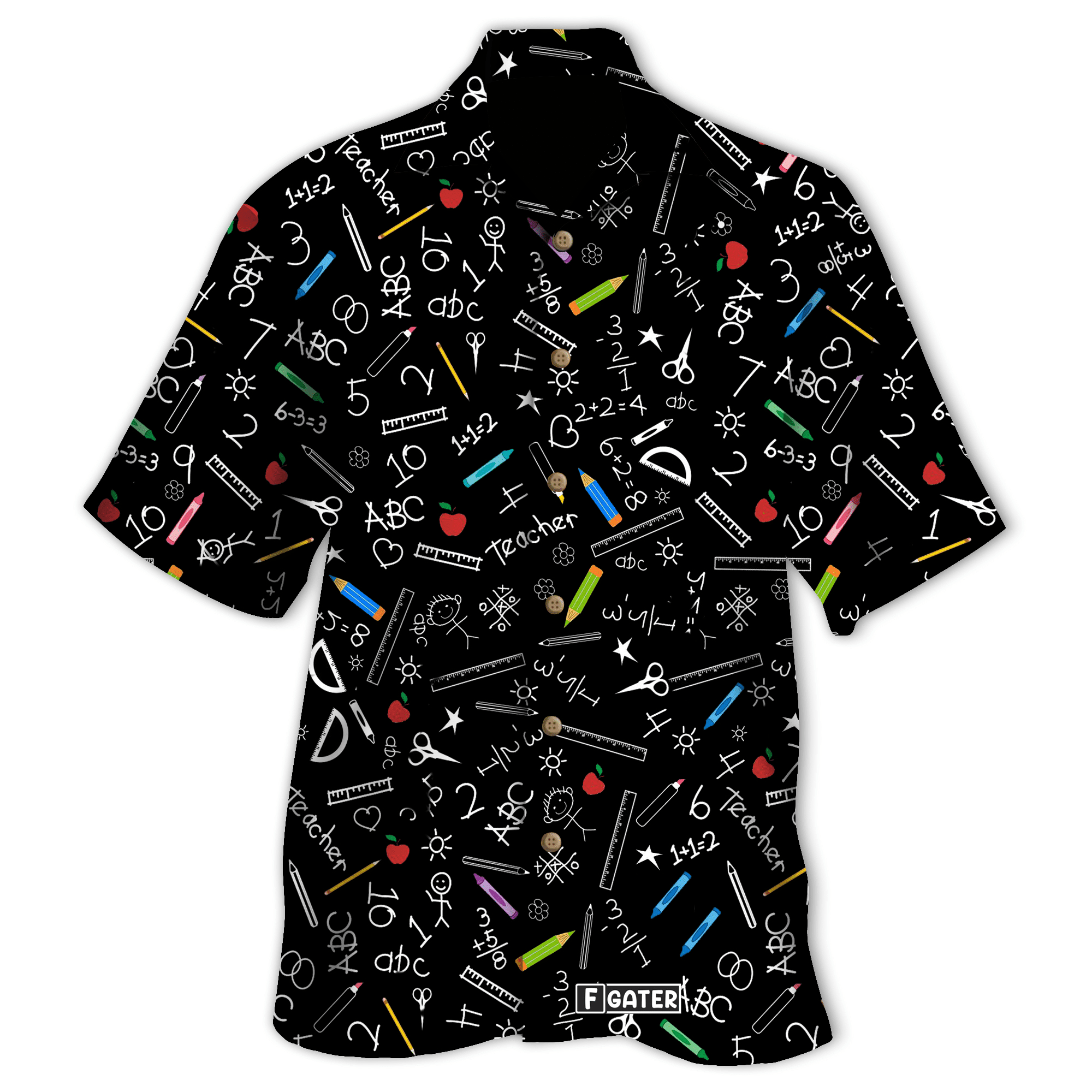 TeacherÃ­s Name With Crayons Hawaiian Shirt