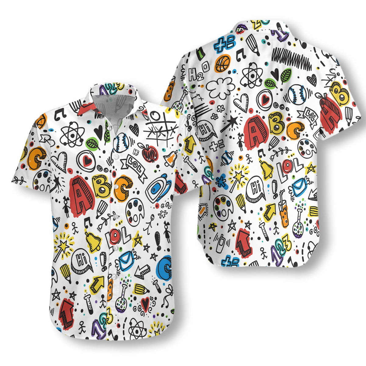 Teacher Seamless Pattern Hawaiian Shirt