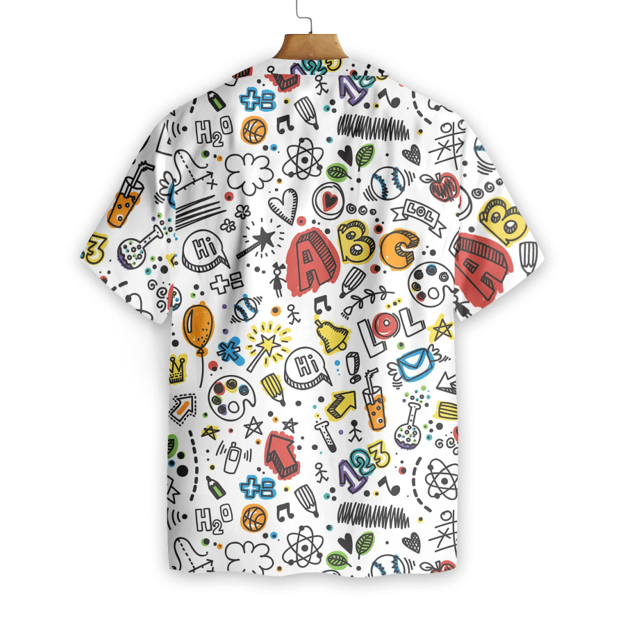 Teacher Seamless Pattern Hawaiian Shirt