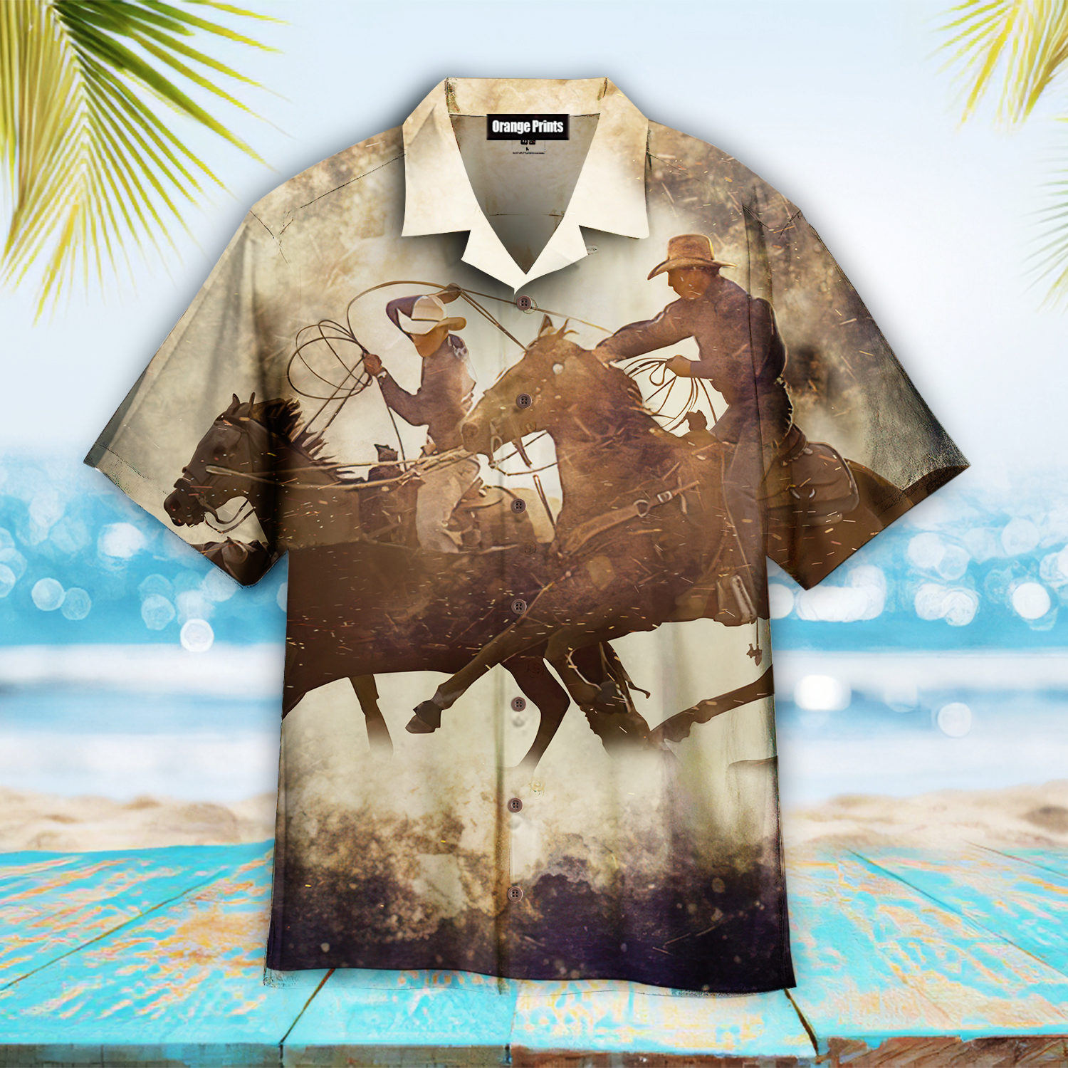 Team Roping Horse Racing Hawaiian Shirt
