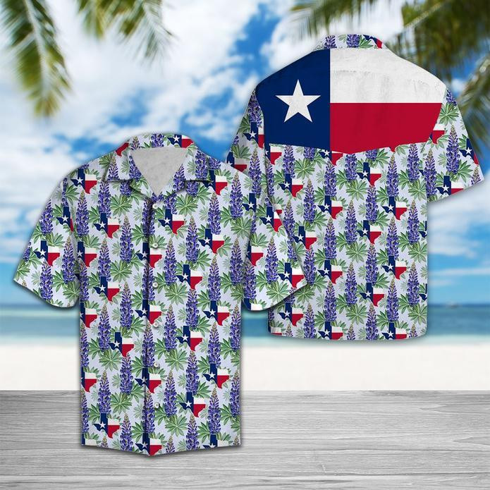 Texas Bluebonnet Flag Hawaiian Shirt