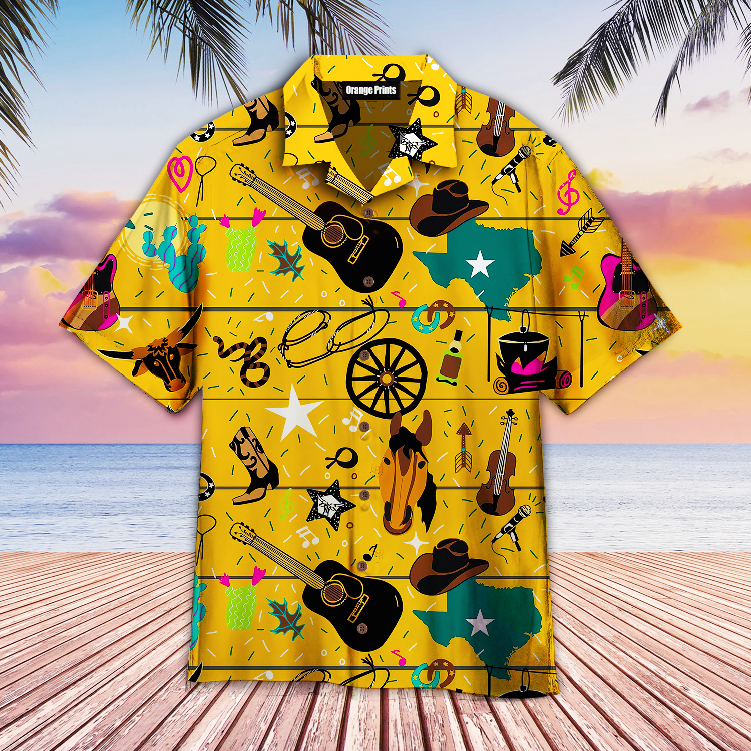 Texas Cowboy Style Hawaiian Shirt