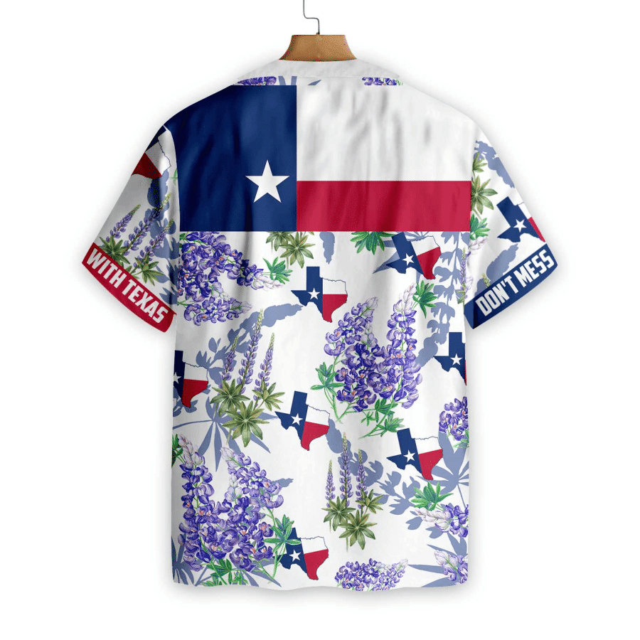 Texas Flag Bluebonnets Hawaiian Shirt