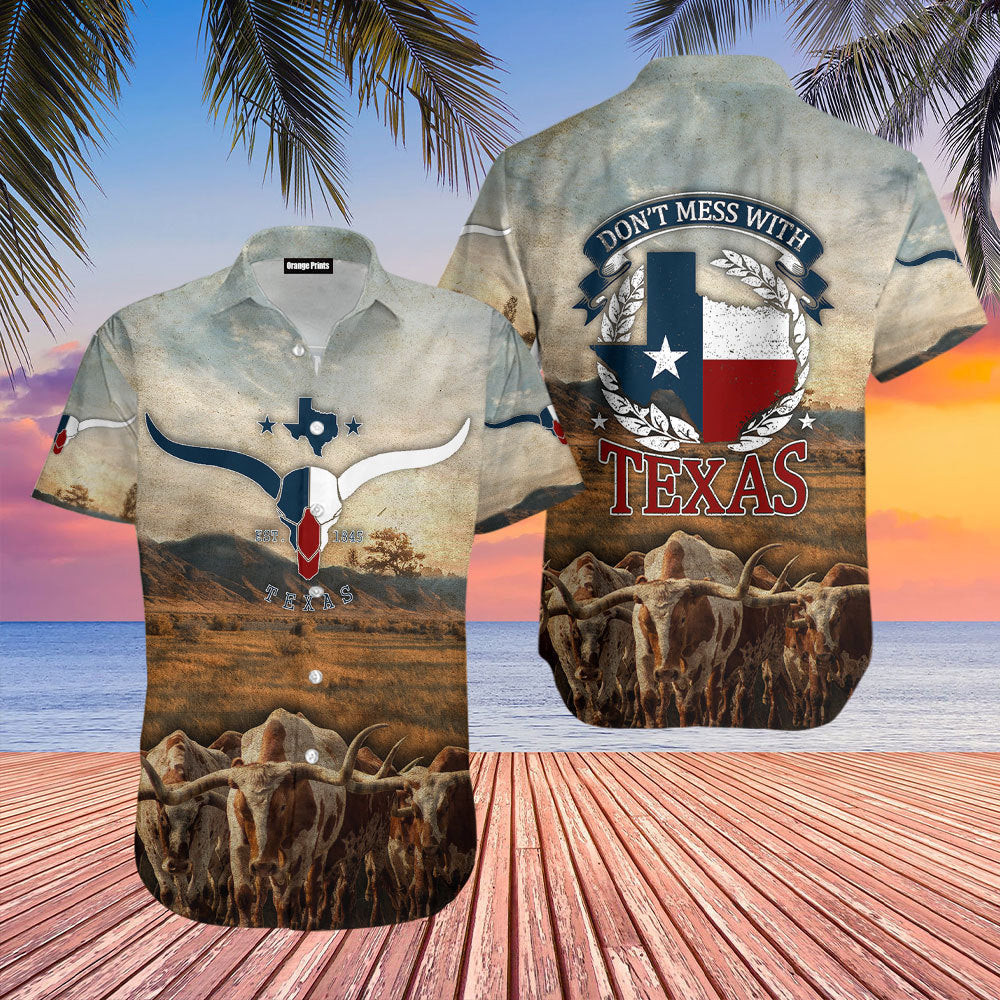 Texas Longhorn Don't Mess With Texas Hawaiian Shirt
