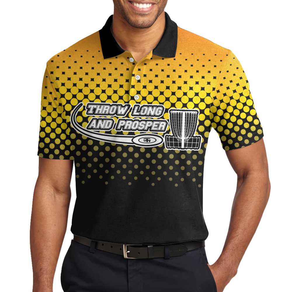 Throw Long And Prosper Disc-golfaholic Short Sleeve Polo Shirt Cool Disc Golf Shirt For Men