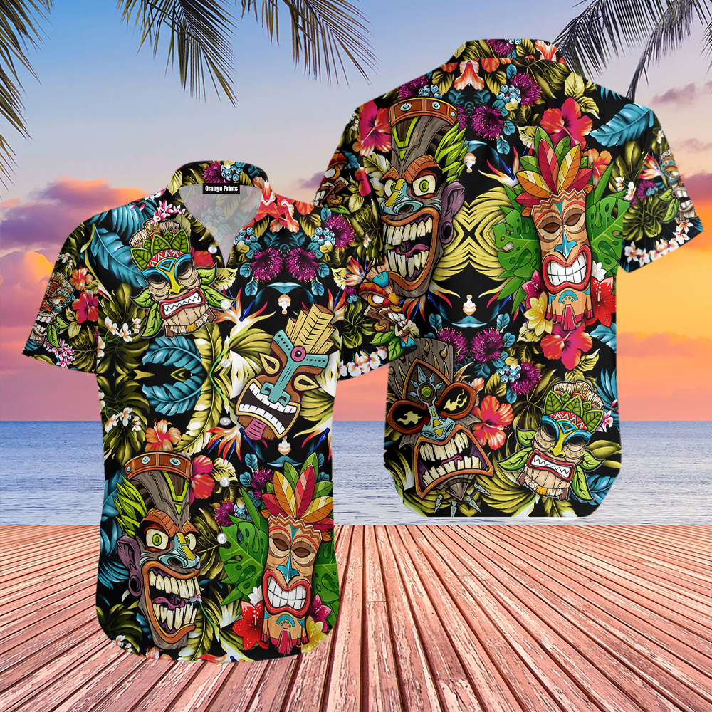 Tiki Tiki Colorful Hawaiian Shirt
