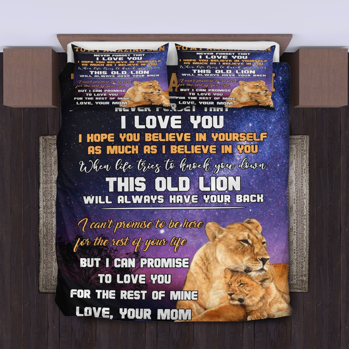 To My Amazing Son Lion Bedding Set Duvet Cover Pillowcase