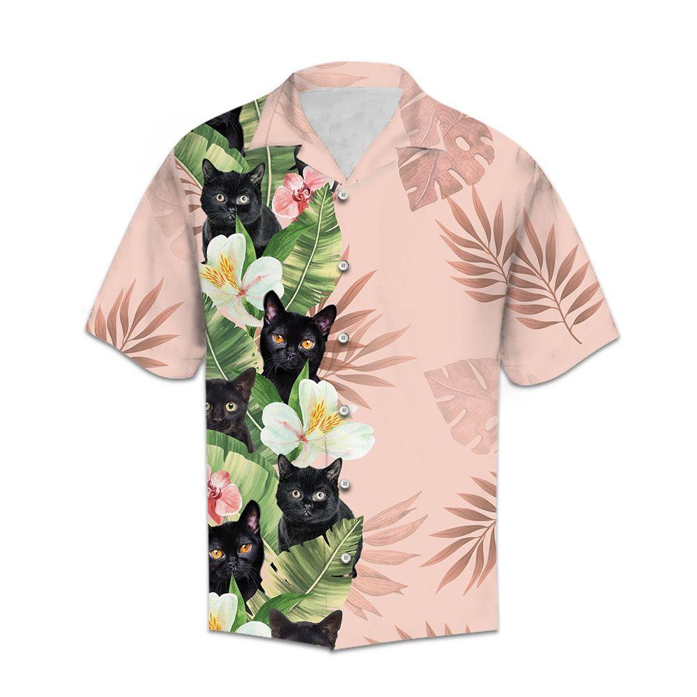 Tropical Black Cat Hawaiian Shirt