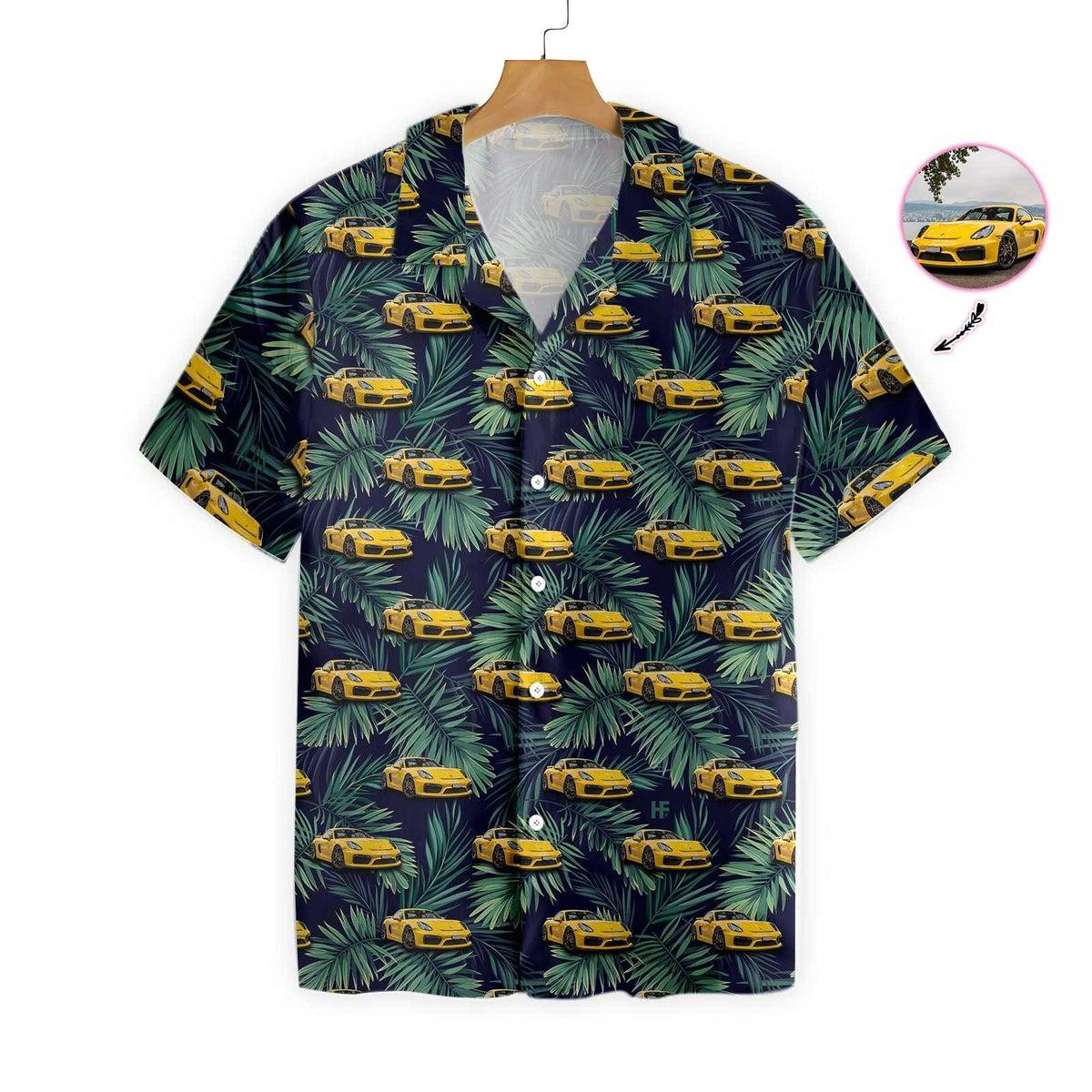 Tropical Car Custom Photo Hawaiian Shirt - Image 3