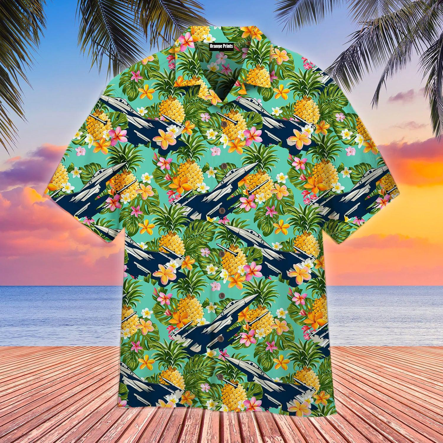 Tropical Pineapple Air Force Hawaiian Shirt