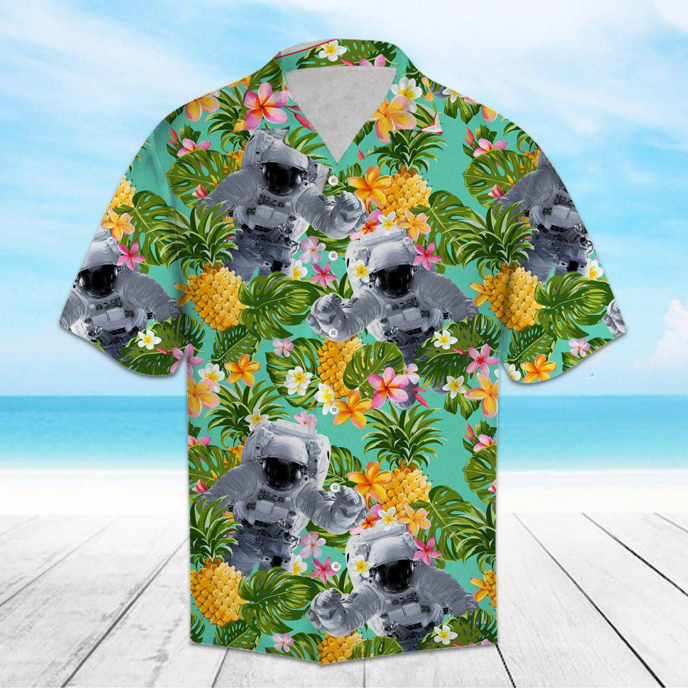 Tropical Pineapple Astronaut Hawaiian Shirt