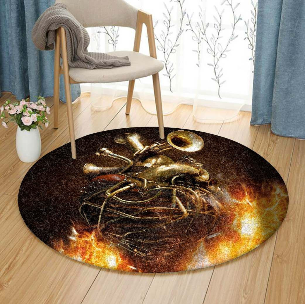 Trumpet Round Rug Carpet Bedroom Livingroom Home Decor