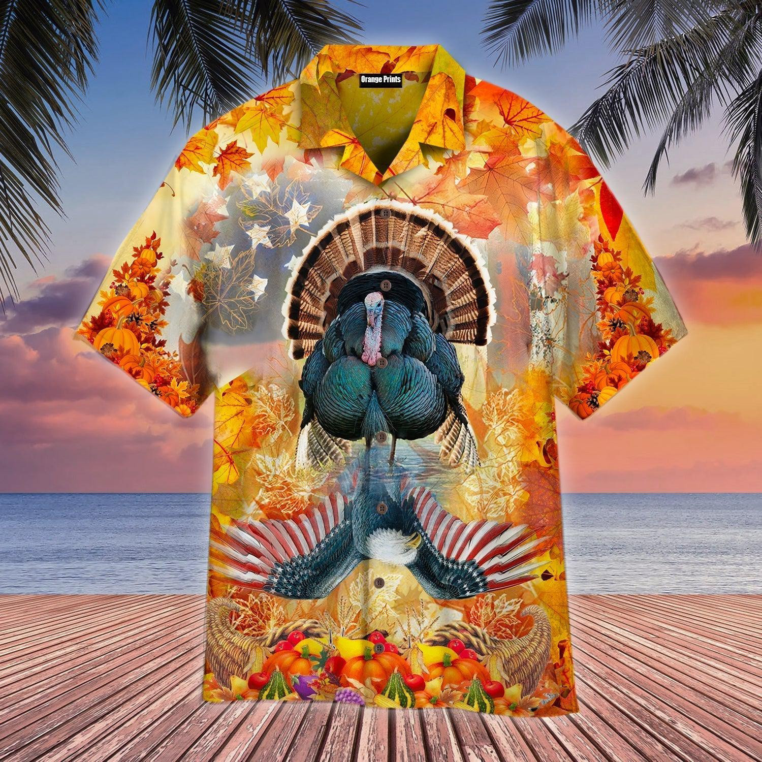 Turkey And Eagle Thanksgiving Hawaiian Shirt