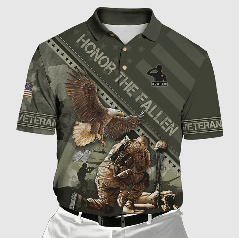 US Veteran - Eagle Honor The Fallen 3D All Over Print Polo Shirt