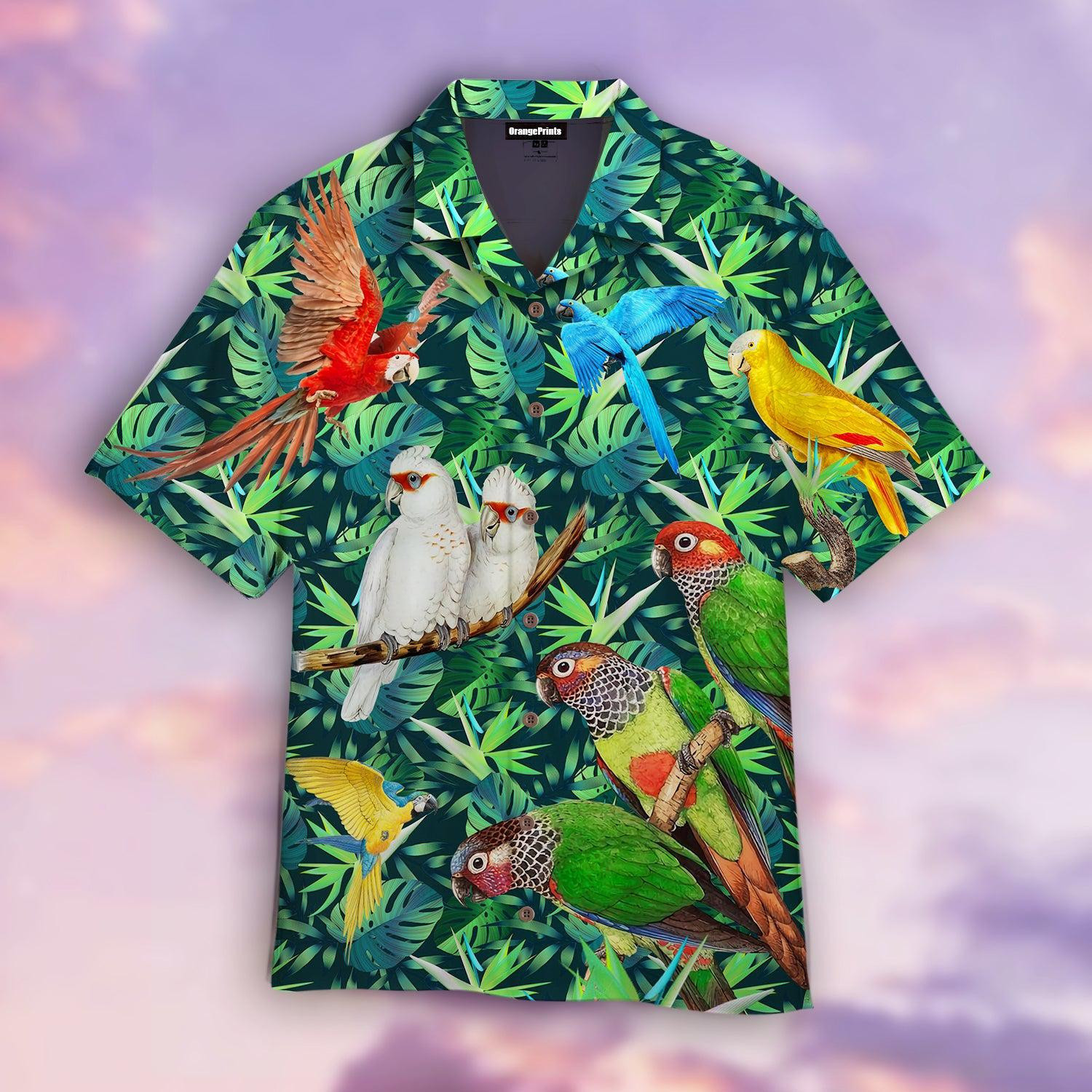 Vintage Parrots Tropical Hawaiian Shirt