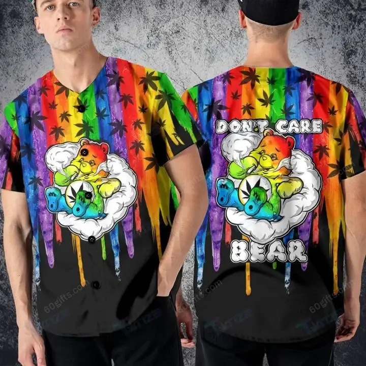 Weed LGBT Bear Baseball Jersey