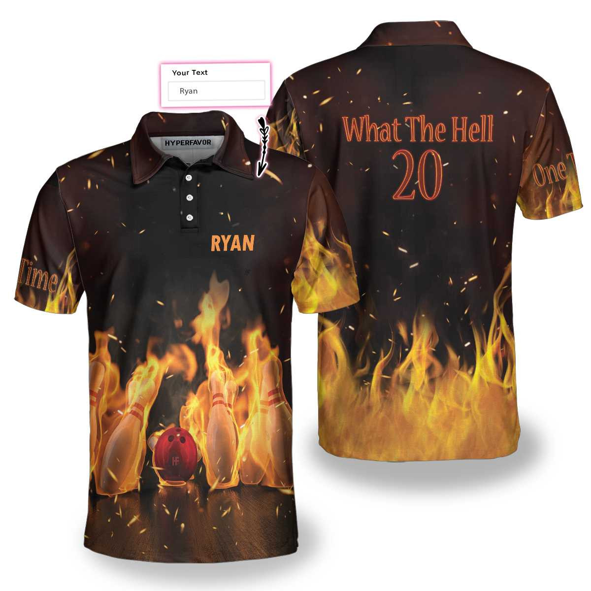 What The Hell 20 Bowling Custom Polo Shirt
