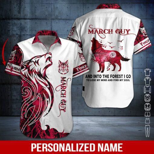 Wolf March Guy Personalized Hawaiian Shirt
