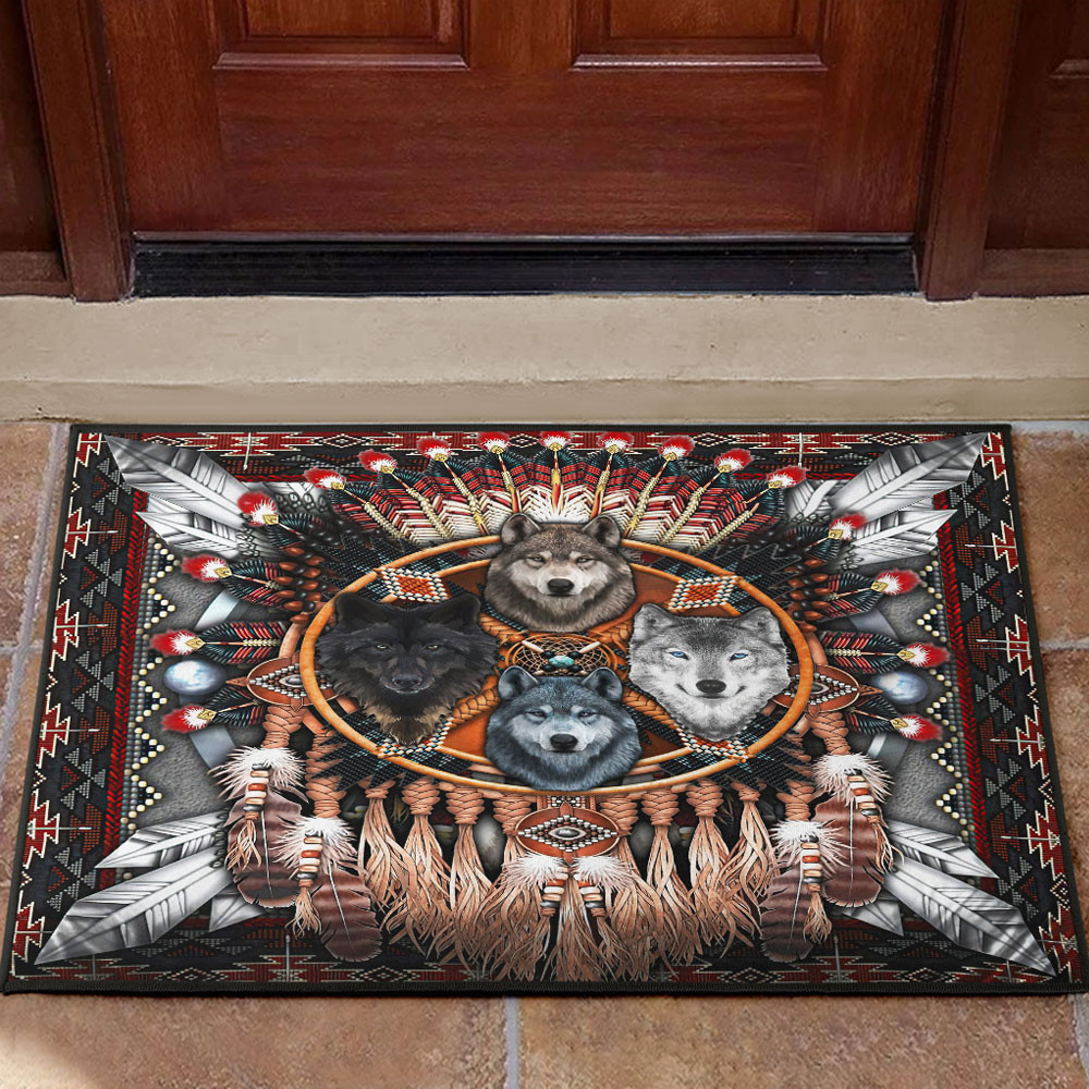 Wolf Native Every Child Matters Rubber Doormat Orange Day 2023 Support Merchandise