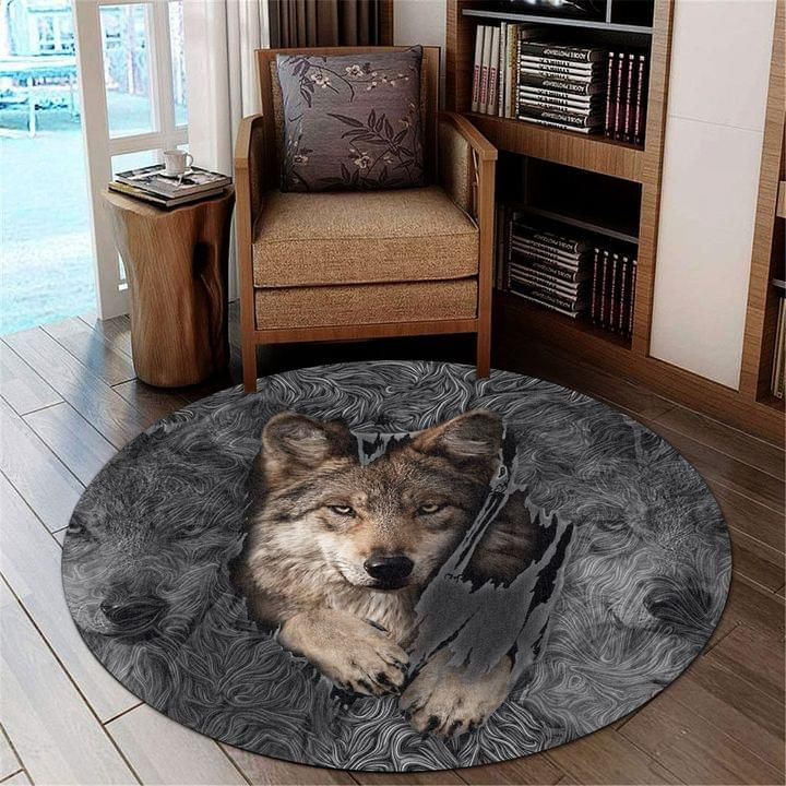 Wolf Round Rug Carpet Bedroom Livingroom Home Decor