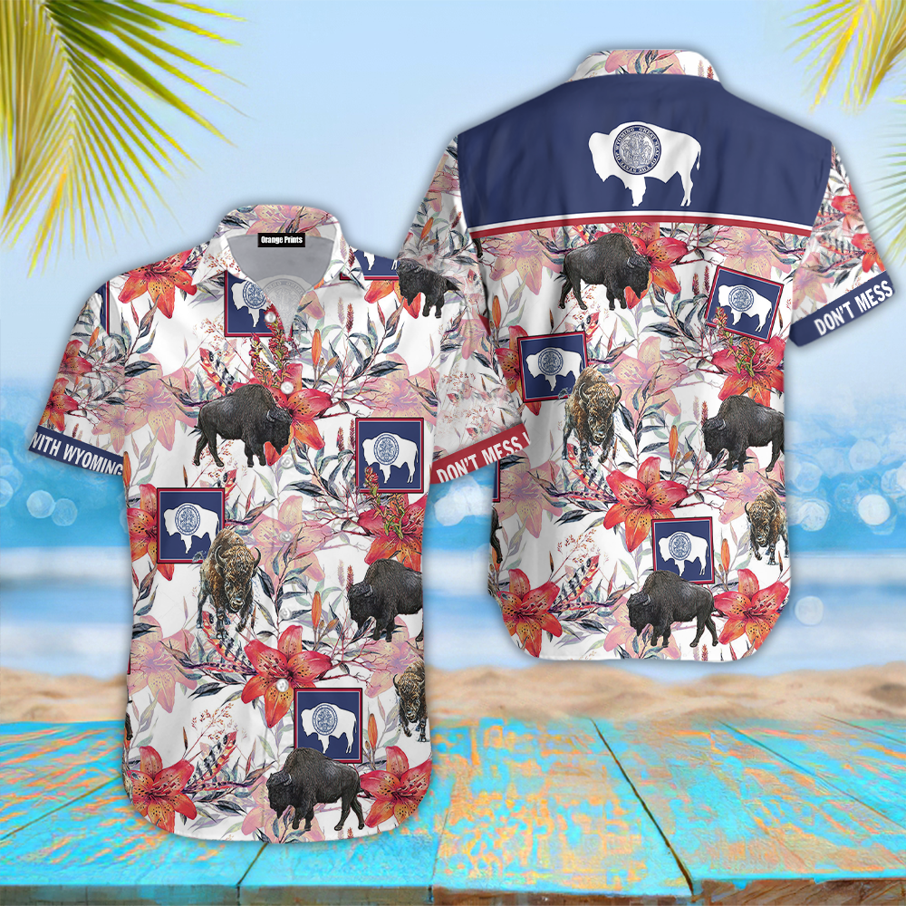 Wyoming Bison Hawaiian Shirt