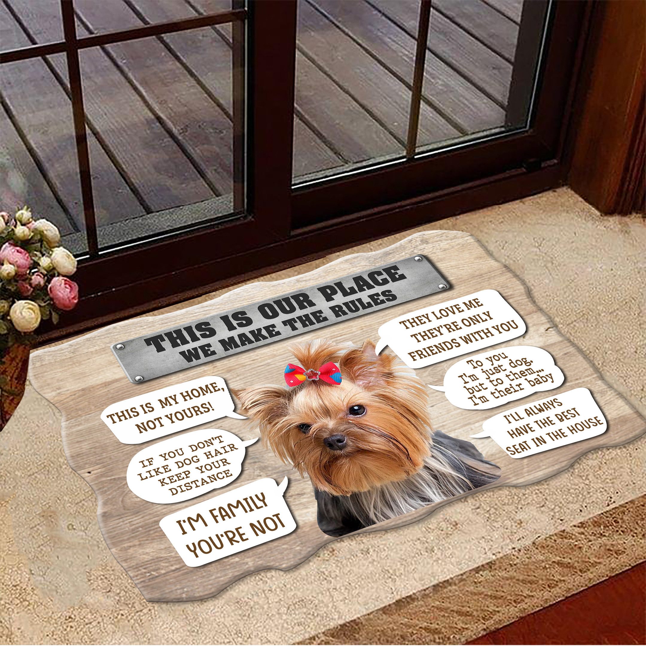 Yorkie This Is Our Place We Make The Rules This Is My Home Rubber Doormat Yorkie Lover Decor Mats