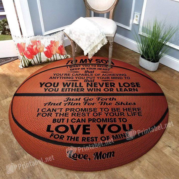 You Will Never Lose Basketball Round Rug Carpet Bedroom Livingroom Home Decor